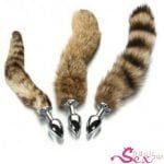 Fox Tail Brown Plated Metal Anal Butt Plug-adultsextoy.in