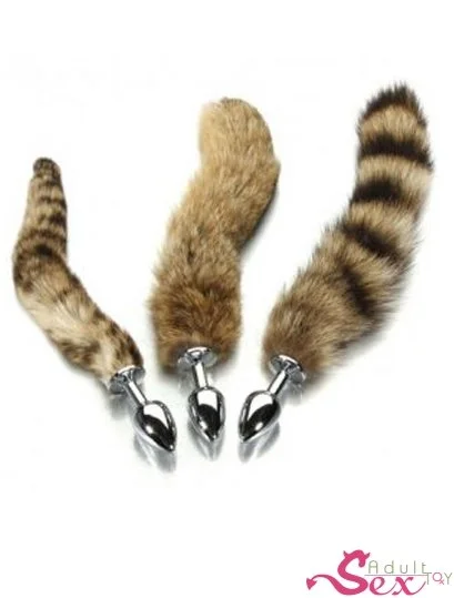 Fox Tail Brown Plated Metal Anal Butt Plug-adultsextoy.in
