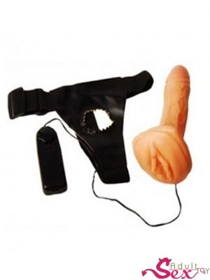 Strap On Vibrating With Attached Vagina-adultsextoy.in