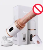 Mini sex machine wireless remote telescopic vibrator front view