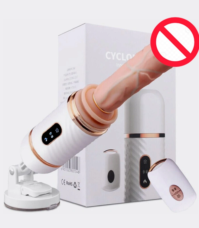 Mini sex machine wireless remote telescopic vibrator front view