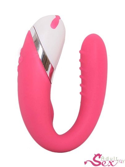 U Shape 12 Speed Pink Dual Waterproof Vibrator- adultsextoy.in